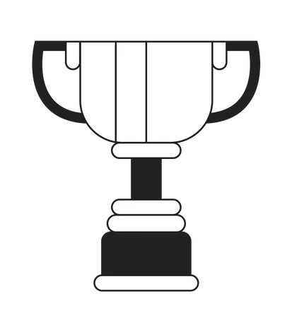 Winner Golden Cup Trophy Monochrome Flat Vector Object Reward Editable Black And White Thin Line Icon Simple Cartoon Clip Art Spot Illustration For Web Graphic Design Illustration