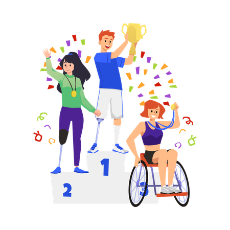 Winners of competitions for people with disabilities  Illustration