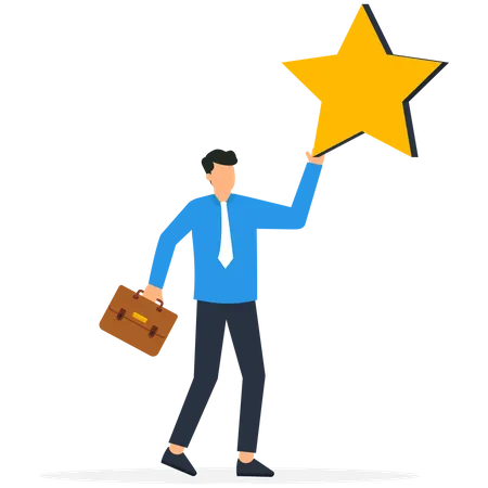 Winning Star Employee  Illustration