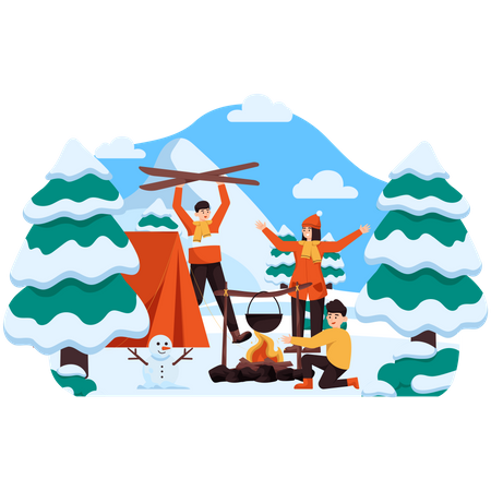 Winter Camp  Illustration