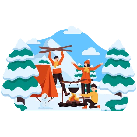 Winter Camp  Illustration