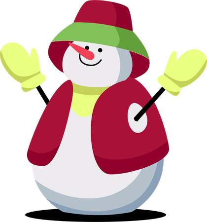 Winter Charm Snowman  Illustration