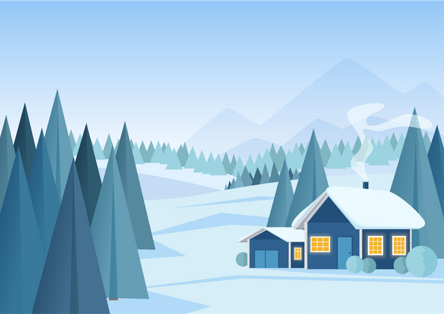 Winter House  Illustration