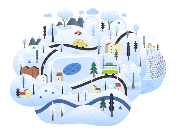 Winter landscape Illustration