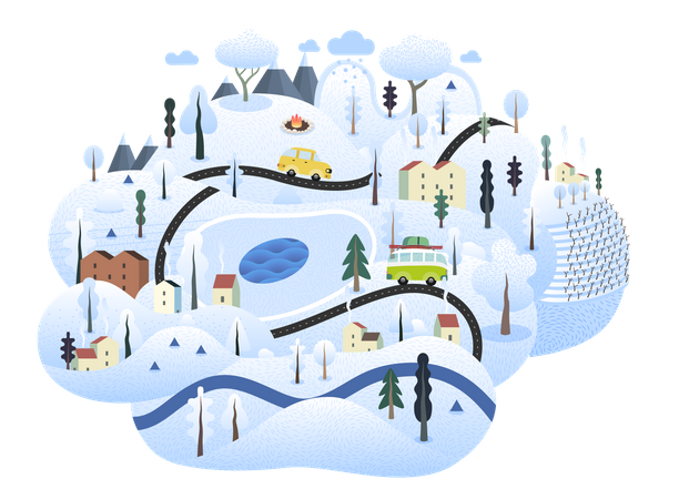 Winter landscape  Illustration