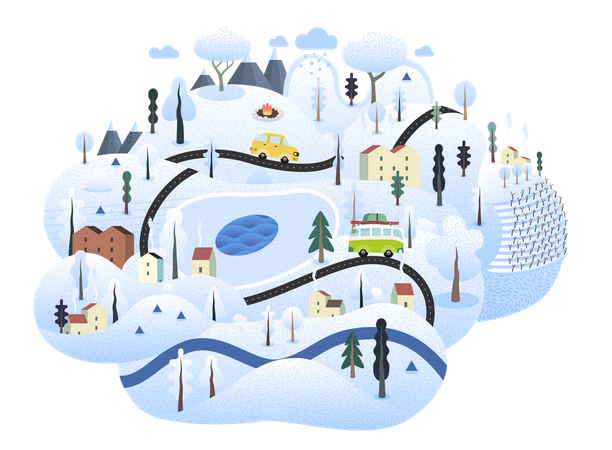 Winter landscape  Illustration