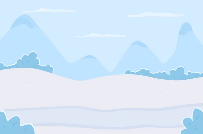 Winter mornings landscape  Illustration