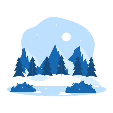 Winter mountain  Illustration