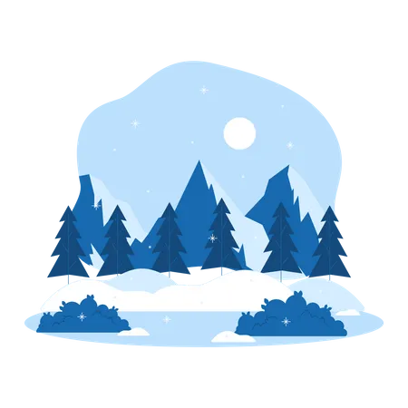 Winter mountain  Illustration