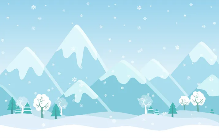 Winter Mountains  Illustration