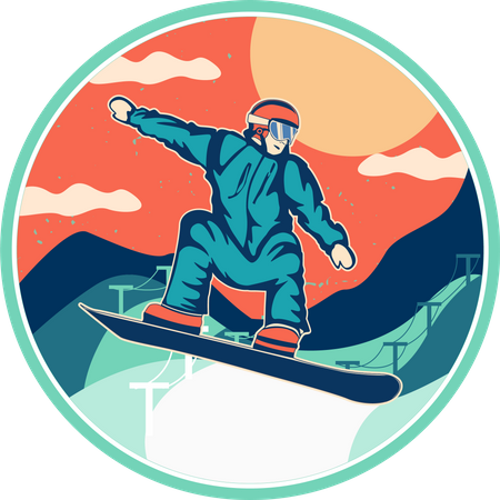 Winter Sport Snowboarding  Illustration