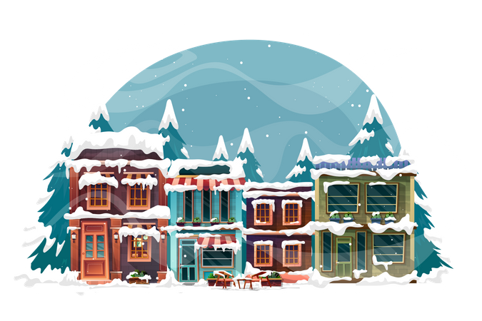 Winter time falling snow on christmas and New year Illustration