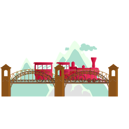 Winter train  Illustration