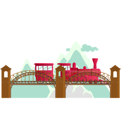 Winter train  Illustration