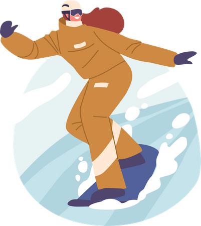Winter Vacation Extreme Sports Activity  Illustration