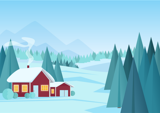 Winterhütte  Illustration