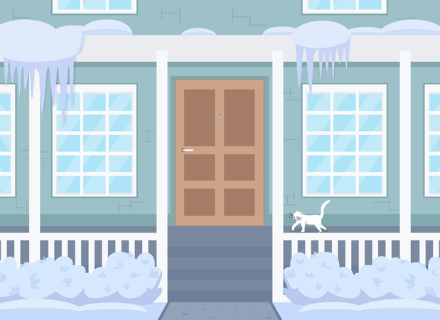 Wintertime house  Illustration