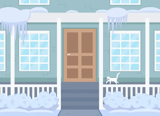 Wintertime house  Illustration