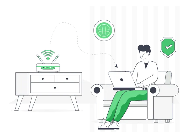 An Editable Flat Illustration Of Wireless Connection イラスト