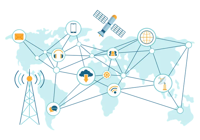 Wireless global communication  Illustration