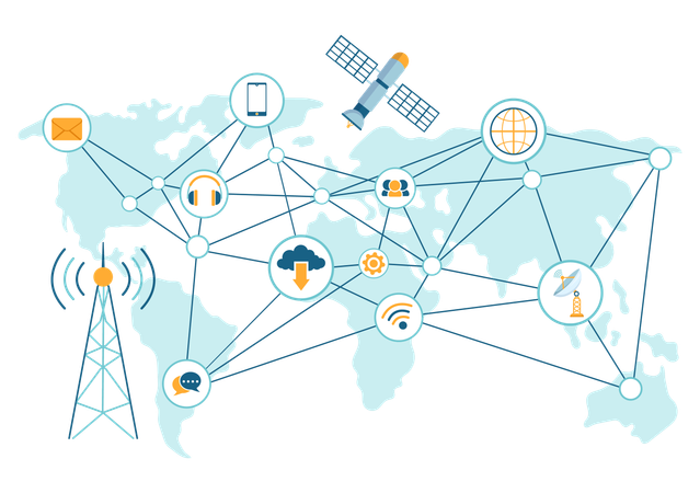 Wireless global communication  Illustration