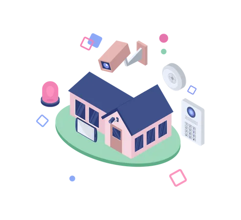 Wireless home protection Illustration