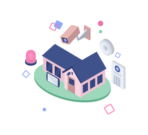 Wireless home protection  Illustration