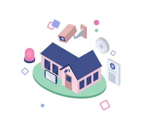 Wireless home protection  Illustration