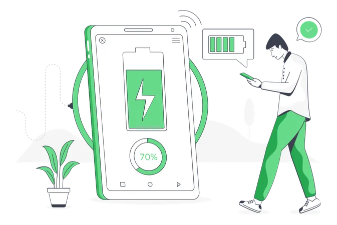 Wireless Mobile Charging Illustration