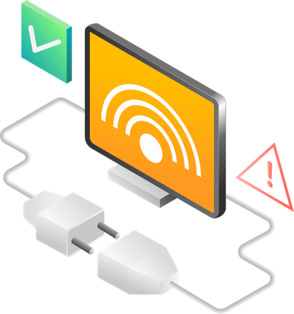 Wireless network error  Illustration