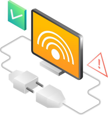 Wireless network error  Illustration
