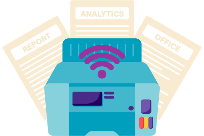 Wireless Printer  Illustration