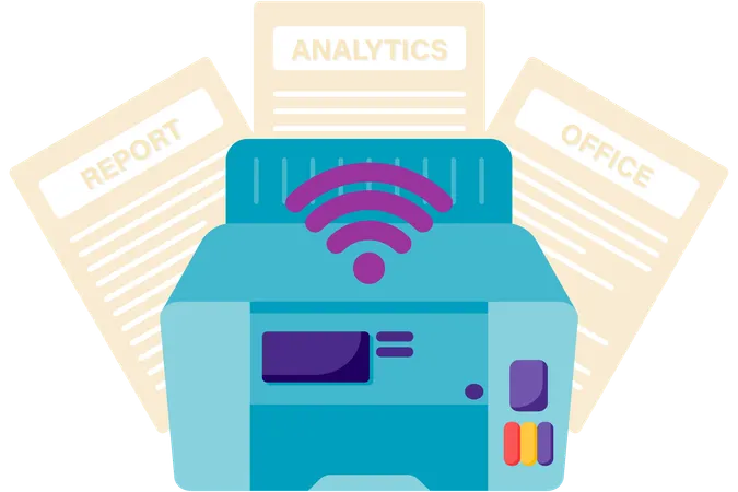 Wireless Printer  Illustration