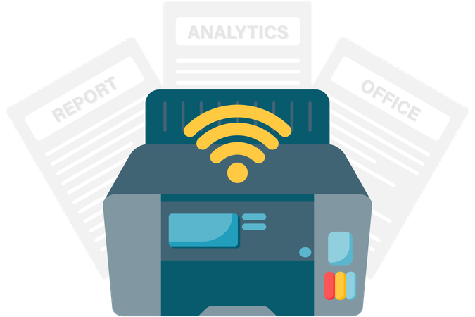 Wireless Printer  Illustration