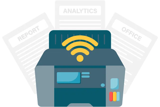 Wireless Printer  Illustration