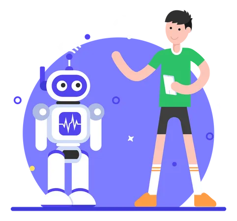 A Well Designed Flat Illustration Of A Wireless Robot Illustration