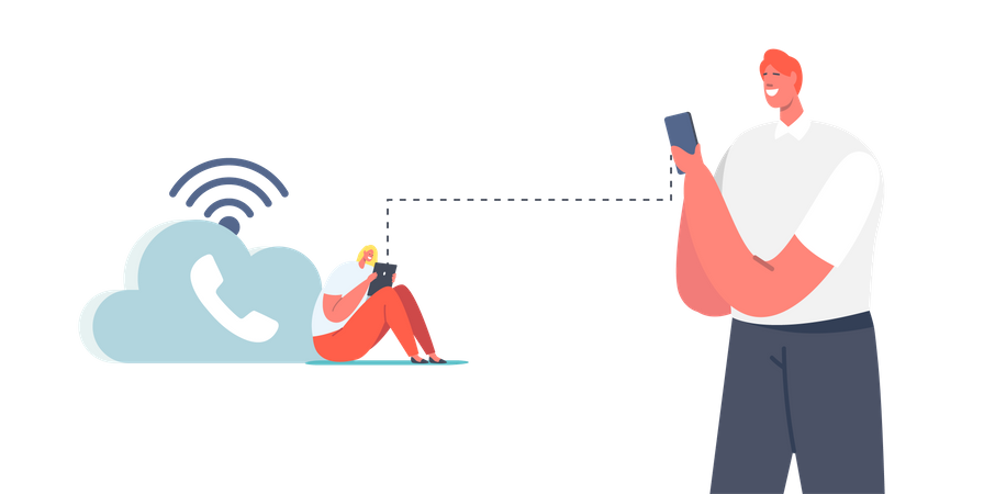 Wireless Telephony Connection Illustration