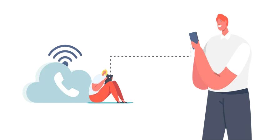 Wireless Telephony Connection Illustration