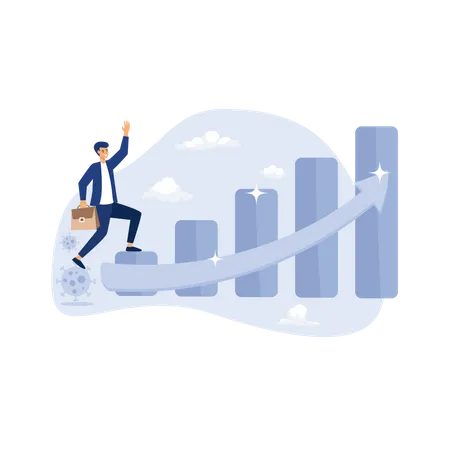 Wirtschaftliche Erholung nach der Coronavirus-COVID-19-Krise  Illustration