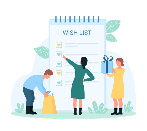 Wishlist For Shopping  Illustration