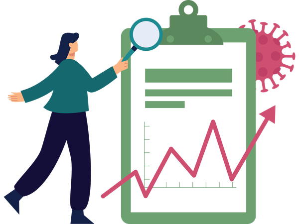 Wissenschaftler analysieren Virusergebnis  Illustration