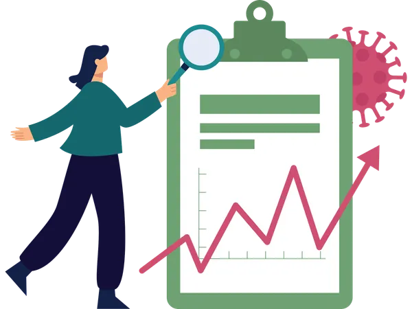 Wissenschaftler analysieren Virusergebnis  Illustration