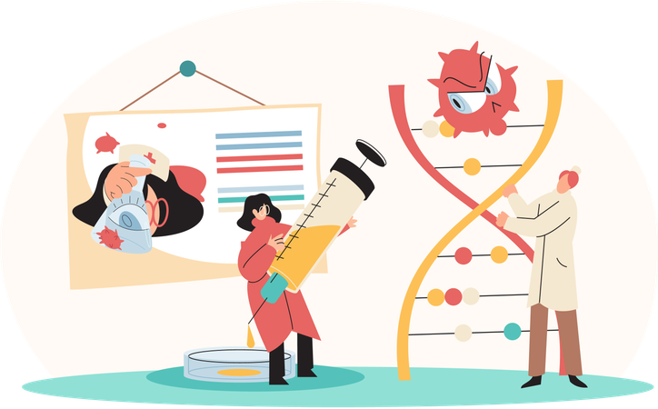 Wissenschaftler arbeiten an Laborforschungen  Illustration