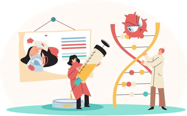 Wissenschaftler arbeiten an Laborforschungen  Illustration