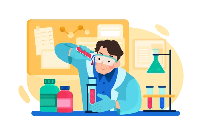 Wissenschaftler arbeiten im Labor  Illustration