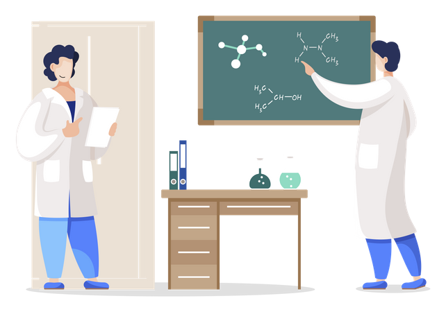 Wissenschaftler arbeiten im Labor  Illustration