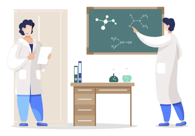 Wissenschaftler arbeiten im Labor  Illustration