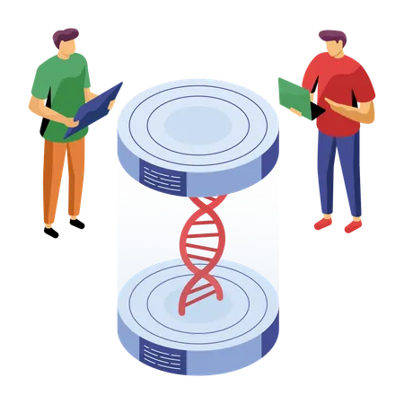 Wissenschaftler forscht zur DNA-Genetik  Illustration