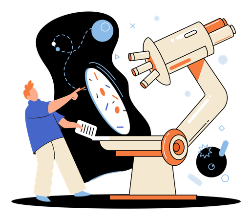 Wissenschaftler betreiben medizinische Forschung im Labor  Illustration