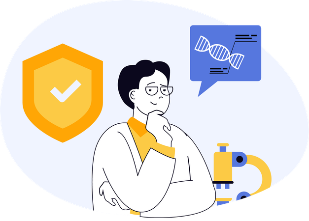 Wissenschaftler diskutieren DNA-Struktur für Forschungszwecke  Illustration